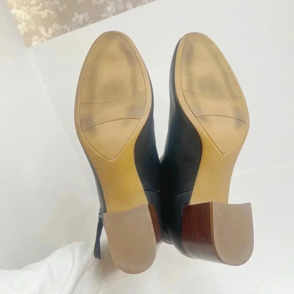 Franco Sarto Callahan Black Pebbled Leather Booties Size 11 - Picture 8 of 12